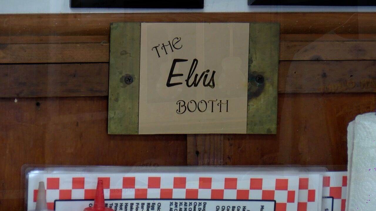 The Elvis Booth at Johnnie's Drive In in Tupelo, Mississippi